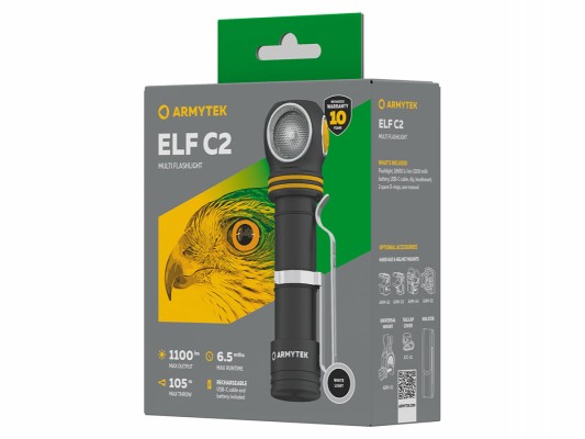 Фонарь Armytek Elf C2 USB-C 1100 lm свет белый