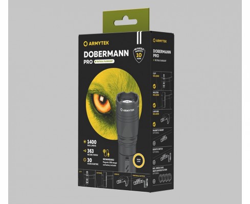 Фонарь Armytek Dobermann Pro Magnet USB XHP35 HI тёплый